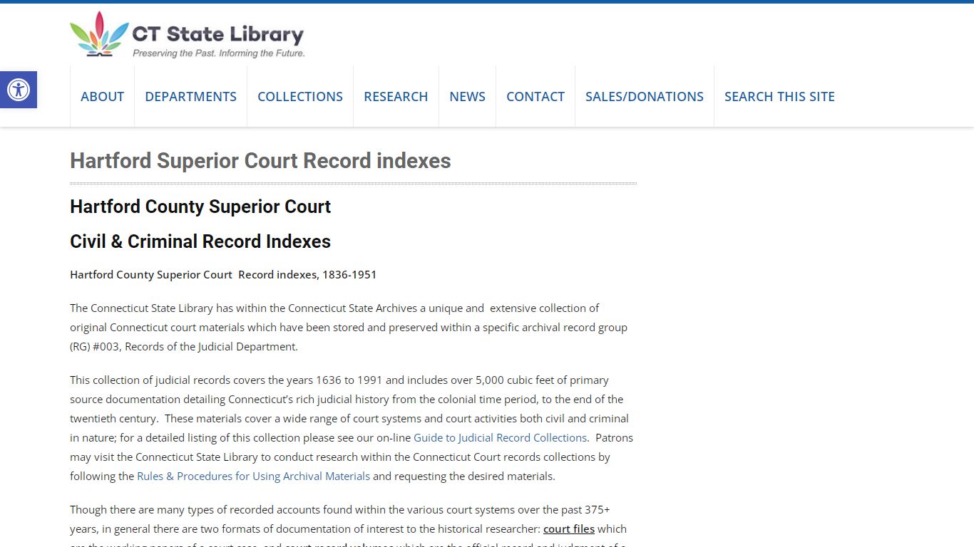 Hartford Superior Court Record indexes – Connecticut State Library